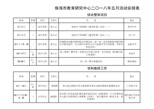 市教研中心活动表