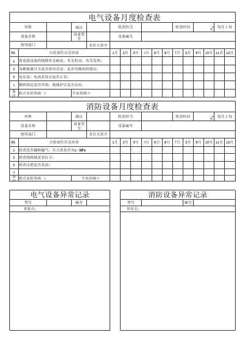 制造设备点检表