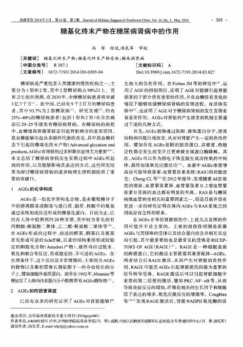 糖基化终末产物在糖尿病肾病中的作用