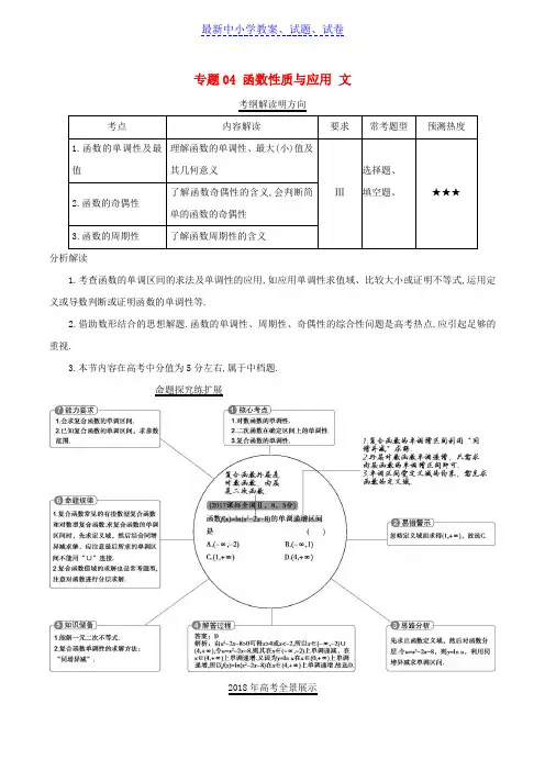 推荐2019三年高考2016_2018高考数学试题分项版解析专题04函数性质与应用文含解析48