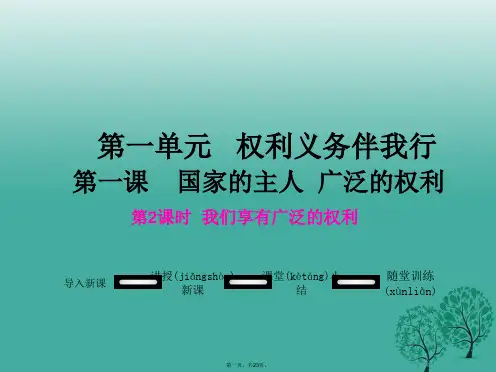 八年级政治下册第1单元权利义务伴我行第一课国家的主人广泛的权利第2框我们享有广泛的权利教学课件新人教