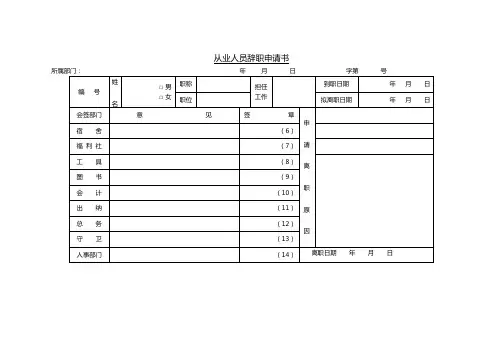 [实用文档]从业人员辞职申请书