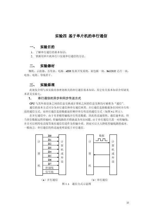 实验四基于单片机的串行通信