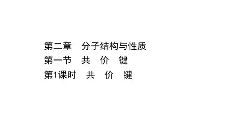 高中人教版化学选择性必修二第二章 第一节 第1课时 共 价 键