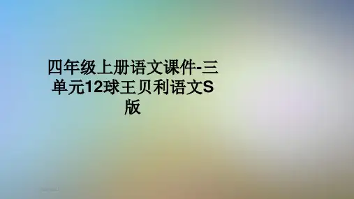 四年级上册语文课件-三单元12球王贝利语文S版