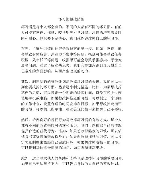 坏习惯整改措施