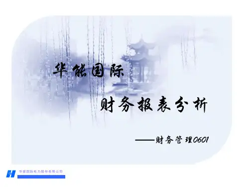 财务管理06级学生作品007华能国际财务分析1-