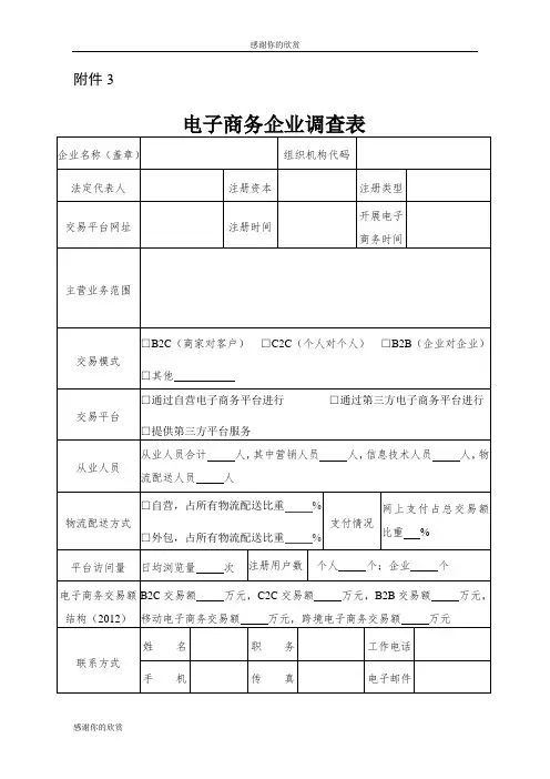 电子商务企业调查表.doc