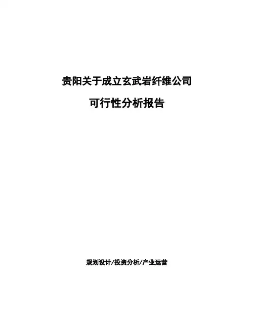 贵阳关于成立玄武岩纤维公司可行性分析报告