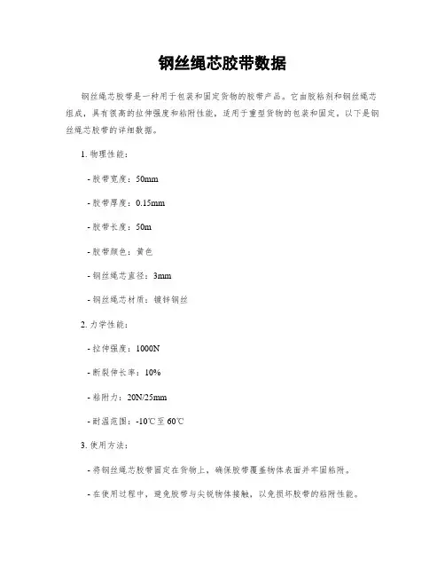 钢丝绳芯胶带数据