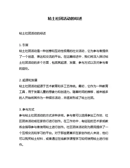 粘土社团活动的综述