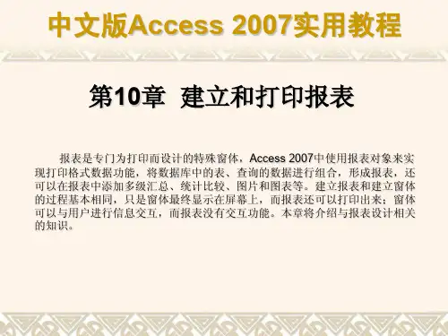 第10章 建立和打印报表