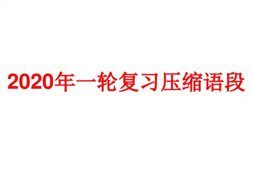 2020年一轮复习压缩语段题最新改