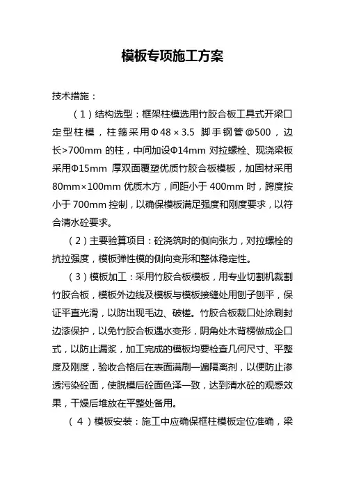 模板专项施工方案