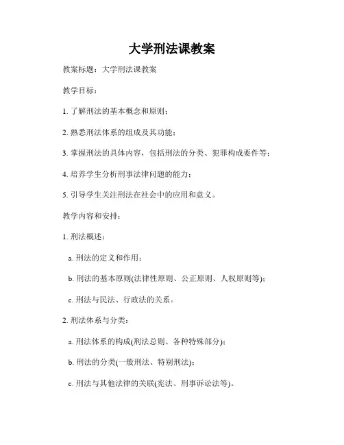 大学刑法课教案