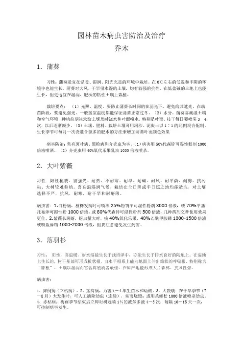 园林苗木病虫害防治及治疗