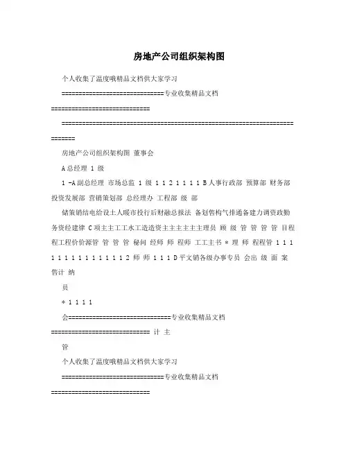 房地产公司组织架构图