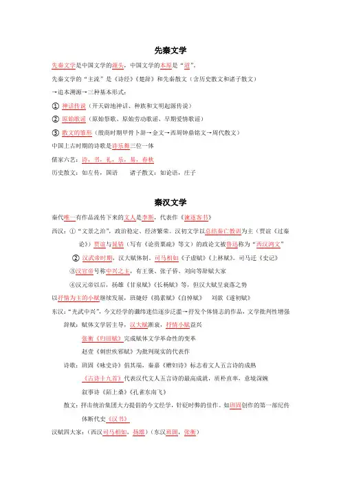 中国古代文学发展概况