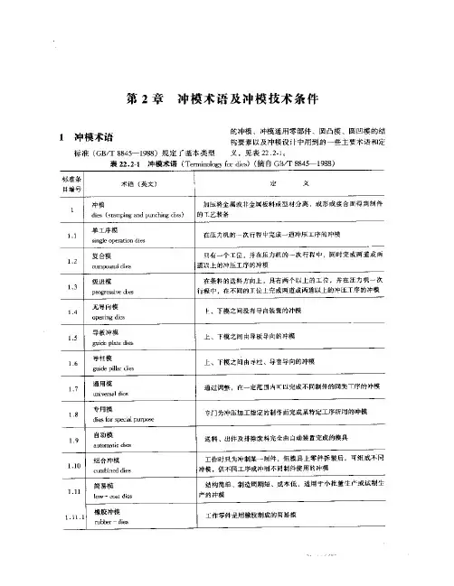 冲压模具英文术语Stamping die English term