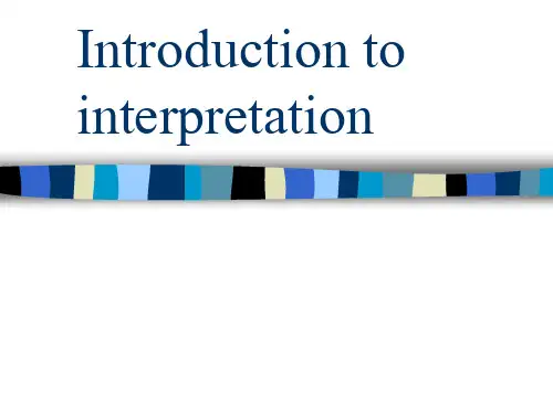 Introduction to interpretation