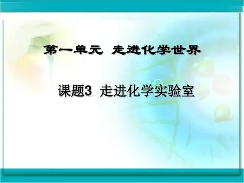 走进化学实验室PPT