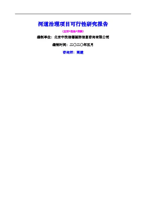 河道治理项目可行性研究报告