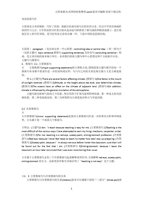 英语作文之段落写作