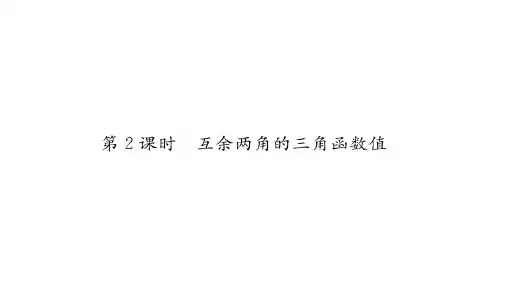 第2课时 互余两角的三角函数值