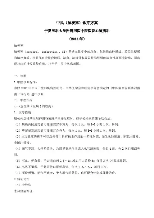 中风病诊疗方案