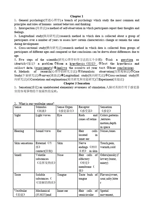 普通心理学重点-推荐下载