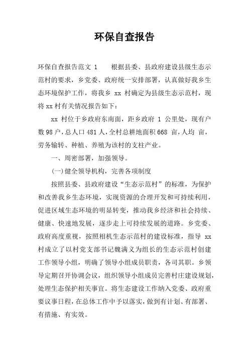 环保自查报告