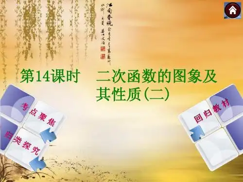 【2014中考复习方案】(人教版)中考数学复习权威课件 :14 二次函数的图象及其性质(二)