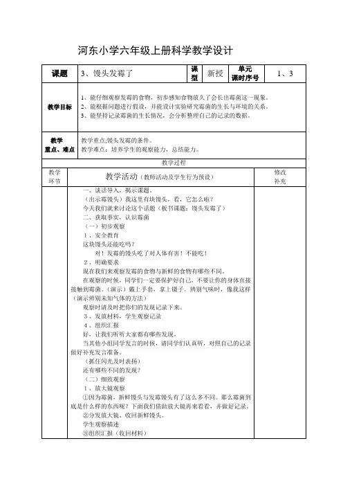 3、馒头发霉了