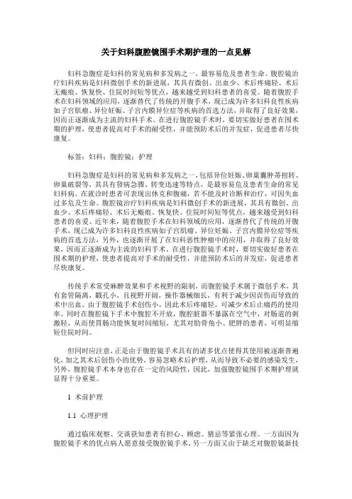 关于妇科腹腔镜围手术期护理的一点见解