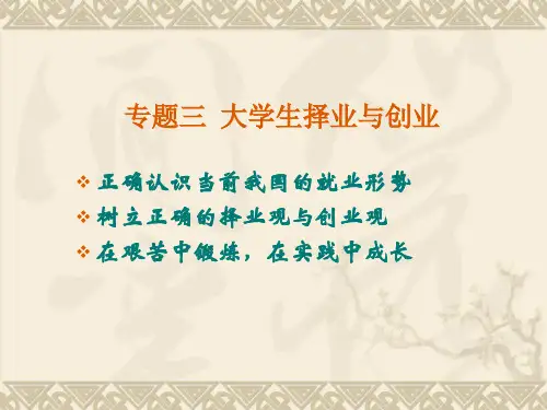 专题三 大学生择业与创业 ppt课件