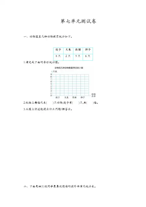人教版四年级数学上册第7单元测试卷及答案