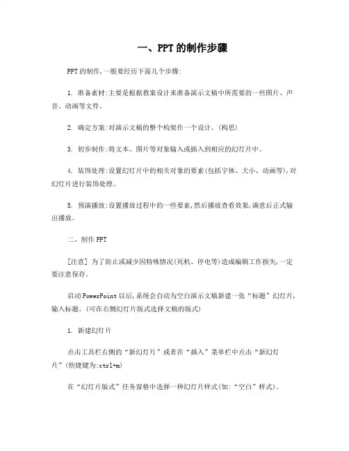 PPT制作技巧与方法总结