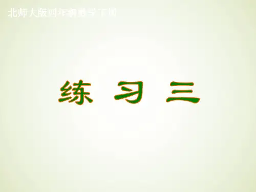 (新)北师大版四年级数学下册《练习三》课件-(1)