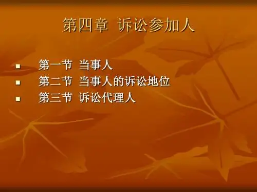第四章 诉讼参加人