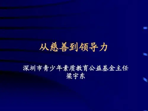 从慈善到领导力
