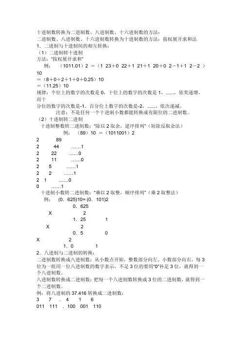 详解带小数点的数的进制转换