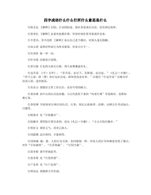 四字成语什么什么行所什么意思是什么