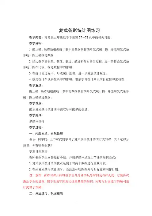 复式条形统计图练习