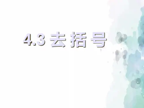 冀教版-数学-七年级上册-《去括号》名师课件1