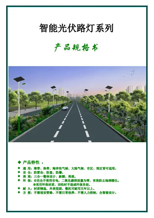 30W太阳能路灯规格书 2