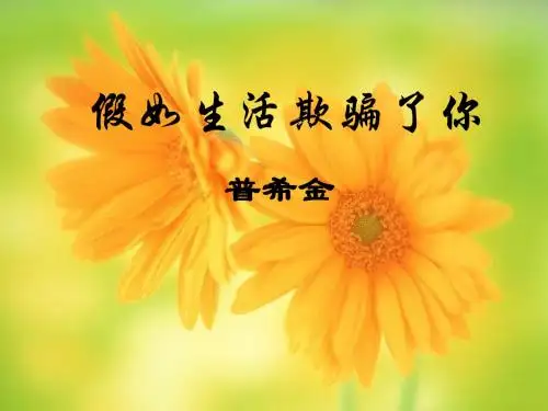 《诗两首·假如生活欺骗了你·未选择的路》课件11