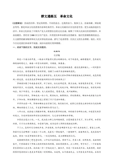【加练半小时】2020版高考语文(浙江)一轮练习：阅读突破 第二章 专题二 群文通练五 含答案解析