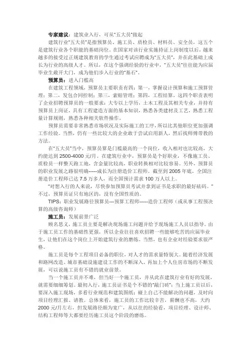 建筑行业的发展路径-专家建议