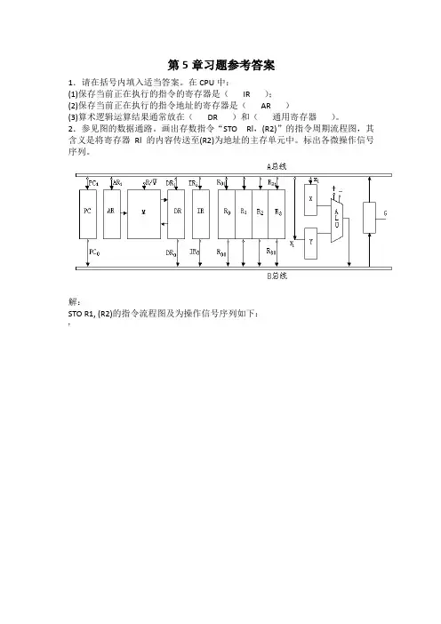 计算机组成原理第5章习题参考答案