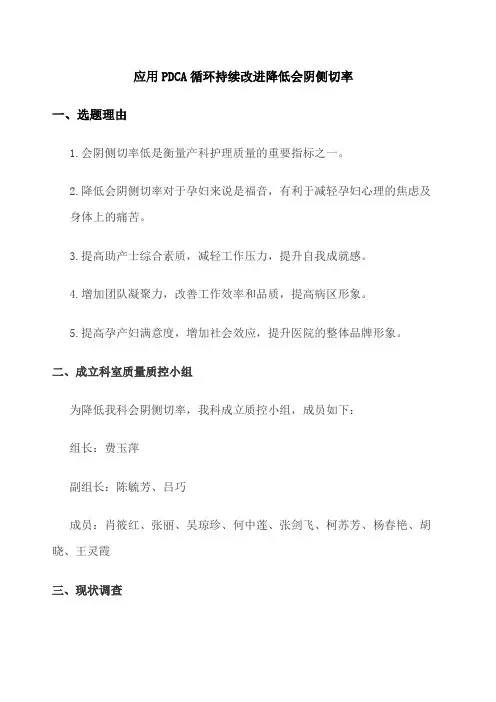 会阴侧切率PDCA